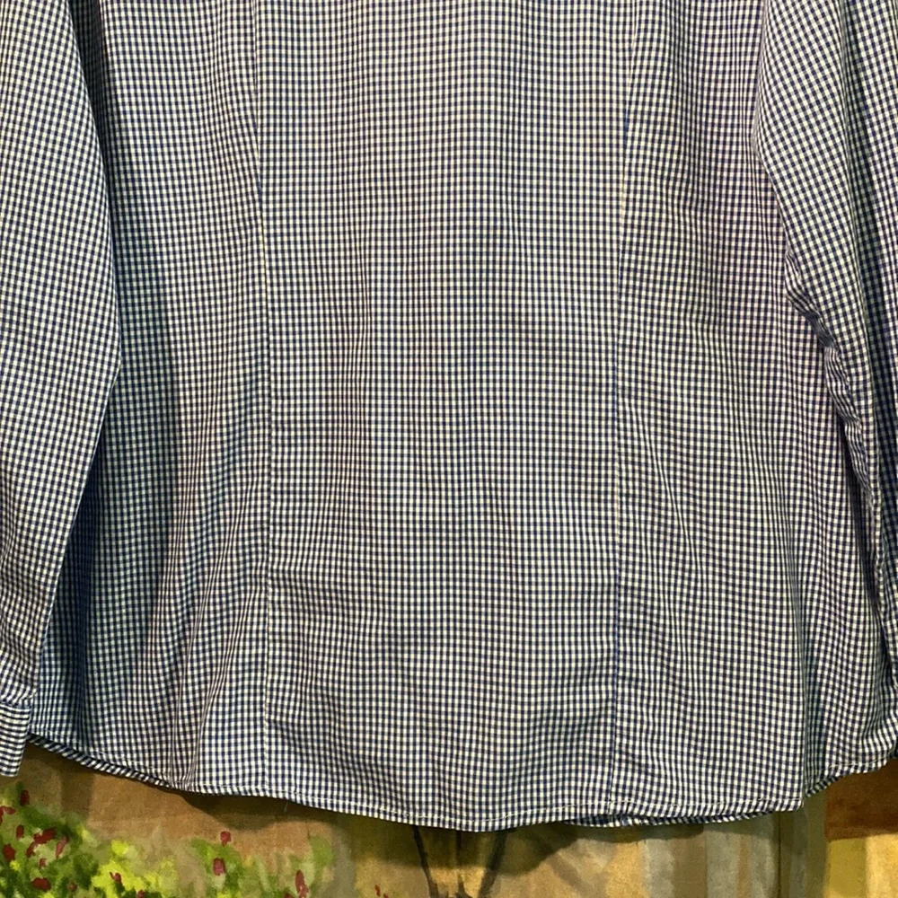 Blue Generation plaid V-neck button down shirt - Picture 7 of 10